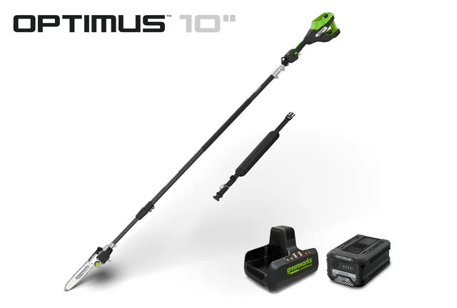 Greenworks OPTIMUS 82V 10" Polesaw with Carbon Fiber Shaft with CORE300 Battery and Charger | OPS300T-C3DP