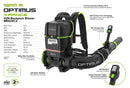 Greenworks OPTIMUS 82V 42N Backpack Blower | BB42X-2