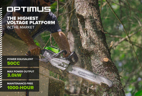 Greenworks 82V OPTIMUS 3.0 kW 18" Chainsaw Kit with CORE400 Battery & DP Charger (OCS500-C4DP-18) - 0