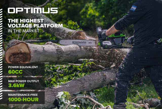 Greenworks OPTIMUS 82V 3.6kw 20" Chainsaw Kit with CORE400 Battery & DP Charger (OCS600-C4DP-20)