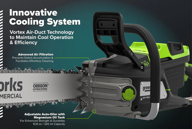 Greenworks OPTIMUS 82V 3.6kw 20" Chainsaw Kit with CORE400 Battery & DP Charger (OCS600-C4DP-20)