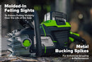 Greenworks OPTIMUS 82V 5.0kw 24" HOG Chainsaw Kit with CORE530 Battery & DP Charger (OCS800-C5DP-24)-4