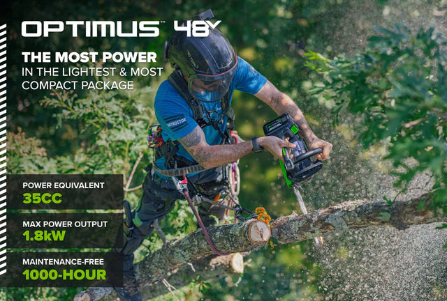 Greenworks OPTIMUS 48V 12" Top-Handle Chainsaw Powerhead, 48V 4 Ah Battery, 5A Charger (OTS350-T4SC-12)