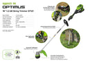 Greenworks 82v 1.2kW Optimus  String Trimmer Core300 w/ Battery & Charger (ST121-C3DP)-7