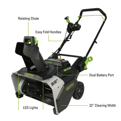 82V Brushless 22" Dual Port Snow Thrower Tool-Only | 82SN22 | ARNS Equipment Calgary
