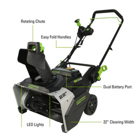 Greenworks 82V Brushless 22" Dual Port Snow Thrower Tool-Only (82SN22) - 0