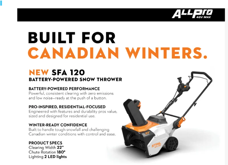 Stihl SFA120 Battery Powered Snow Blower | AP Battery Set