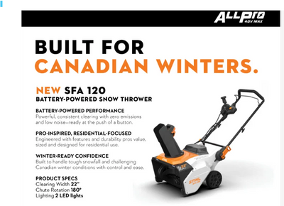 STIHL® SFA120 Battery Powered Snow Blower | AP Battery Set - 0