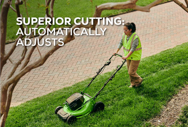 Greenworks 82V 21" Brushless Push Mower with 5Ah Battery and Dual Port Charger (82LM21-5DP)