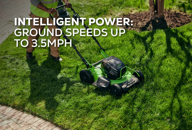 Greenworks 82V 21" Brushless Push Mower with 5Ah Battery and Dual Port Charger (82LM21-5DP)