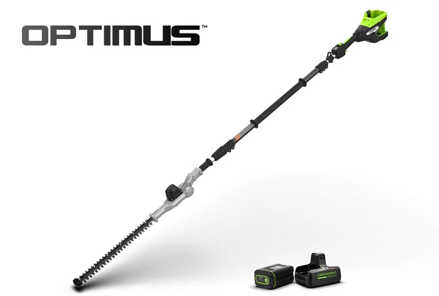Greenworks Optimus 82V Telescoping Hedge Trimmer with CORE300 Battery and Dual-Port Charger | PH662TC
