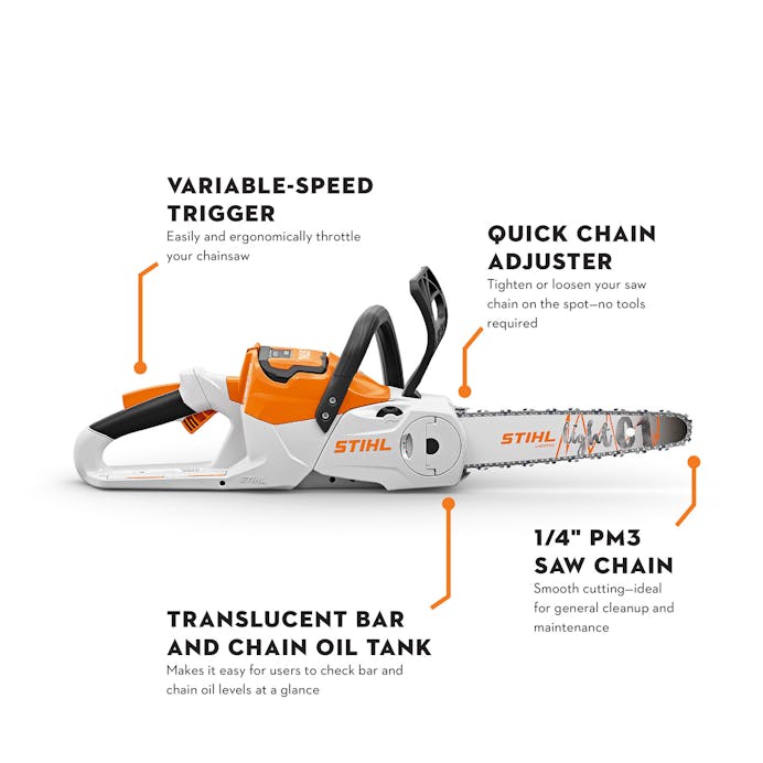 STIHL® MSA 60S C-B Battery Chainsaw w/ Battery & Charger | Arns Equipment - Calgary and Canada