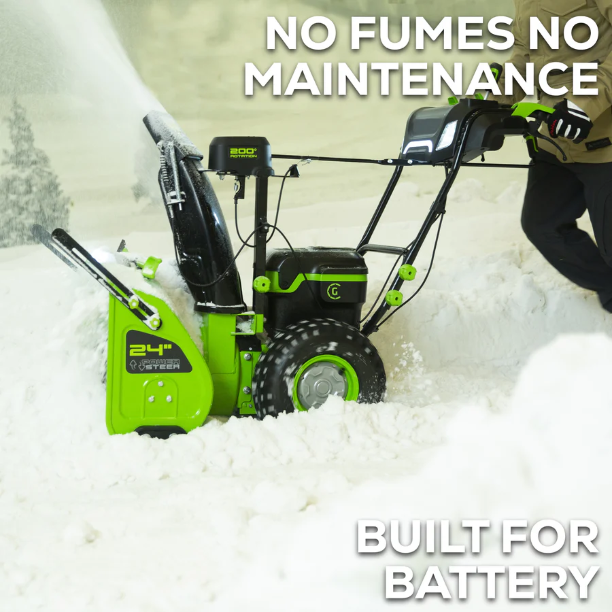 Greenworks 82V Dual Stage Snow Thrower with (3) 6Ah Batteries and