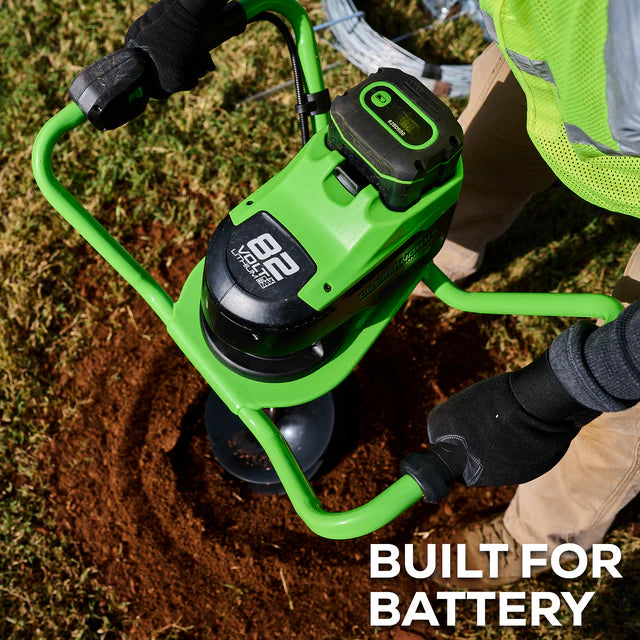 Greenworks 82V Earth Auger Kit w/ 4Ah Battery and Dual Port Charger (82EA8-4DP)