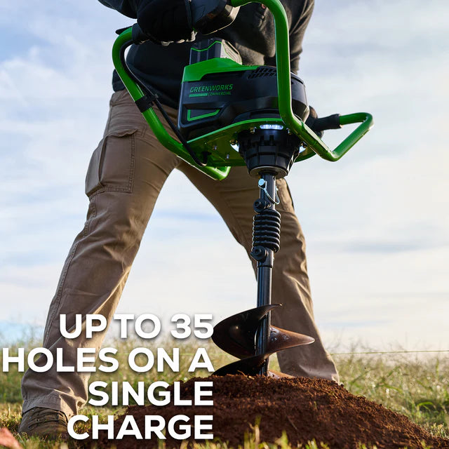 Greenworks 82V Earth Auger Kit w/ 4Ah Battery and Dual Port Charger (82EA8-4DP)