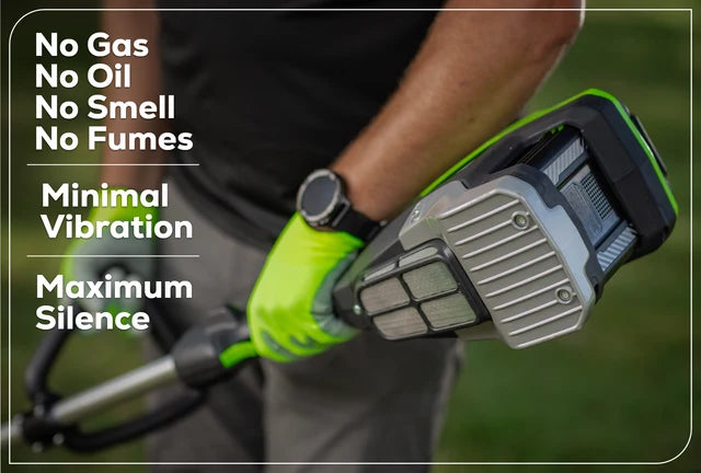 Greenworks OPTIMUS 82V Straight Shaft Edger with CORE400 Batteries and Dual Port Charger | ES161-C4DP