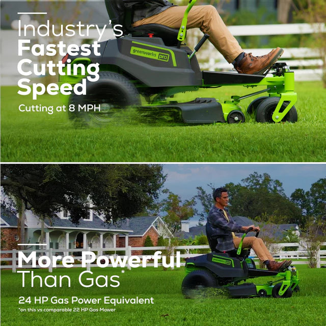 Greenworks 82V CrossoverZ 42" Ride-On Zero Turn Mower (CRZ428)