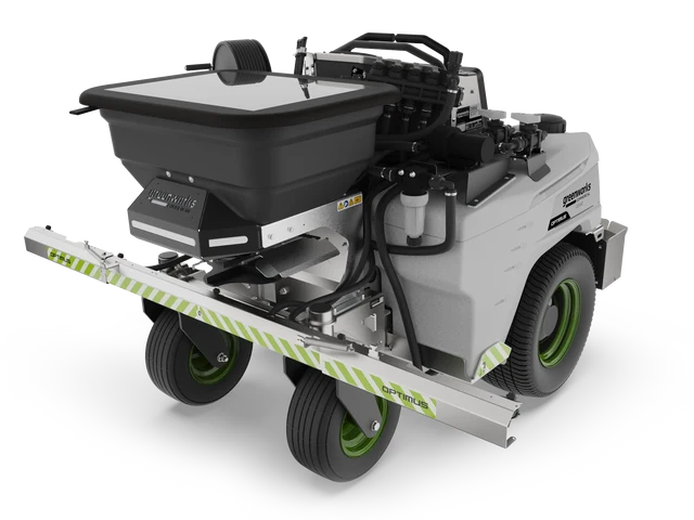 Greenworks OPTIMUS 82V 52" Stand-On Spreader: Sprayer with 8 kW Battery | SP952
