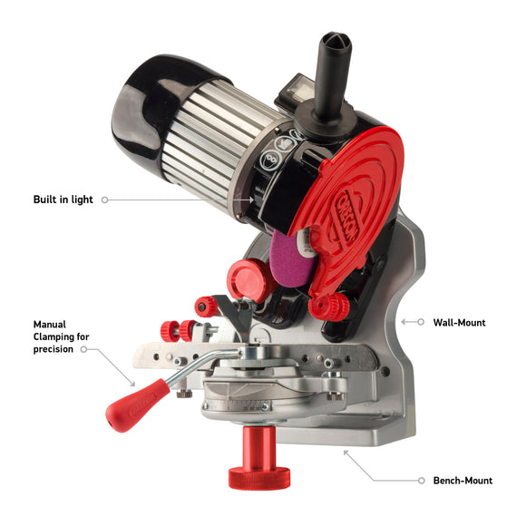 Oregon® Professional Compact 120-Volt Bench Grinder | Universal Saw Chain Sharpener (410-120)