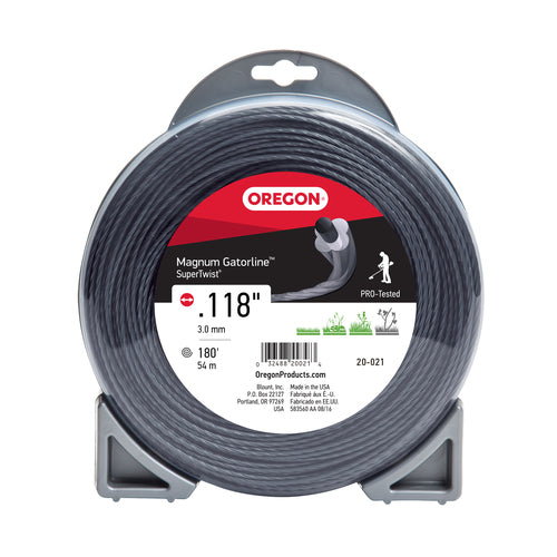 Oregon Magnum Gatorline Supertwist Trimmer Line, .118" by 180' (20-021)