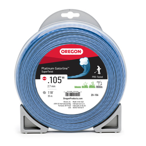 Oregon Platinum Gatorline Supertwist Trimmer Line, .105" by 118' (20-106)