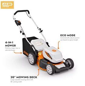 STIHL RMA 348 Set – 19in Self‑Propelled Battery Lawn Mower | Includes AK Battery & Charger - 0
